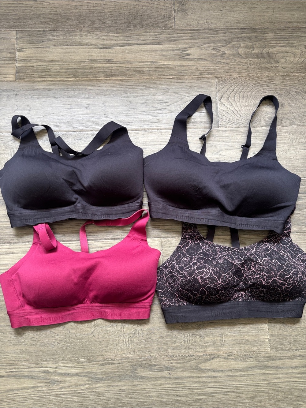 Lululemon | Fine Form Bra Lacescape Spanish Rose Black / Black and Star Ruby 32D